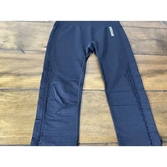 GYMSHARK Energy Seamless Leggings Womens Size Small Black High Rise - Picture 4 of 11
